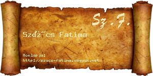 Szűcs Fatima névjegykártya