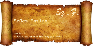 Szűcs Fatima névjegykártya
