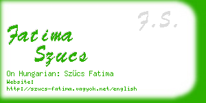 fatima szucs business card