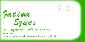 fatima szucs business card